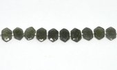 Moss Aquamarine Side drill Hexagon 10x15mm EACH bead-beads incl pearls-Beadthemup