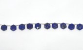 Lapis top drill Hexagon 10mm EACH BEAD-beads incl pearls-Beadthemup