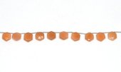 Peach Moonstone top drill Hexagon 10mm EACH BEAD-beads incl pearls-Beadthemup