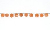 Peach Moonstone top drill Hexagon 10mm EACH BEAD-beads incl pearls-Beadthemup