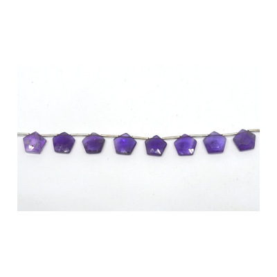 Amethyst top drill Hexagon 10mm EACH BEAD