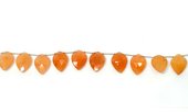Peach aventurine 12x16 mm shield EACH BEAD-beads incl pearls-Beadthemup