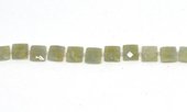 Aquamarine Faceted Square 8-9mm EACH BEAD-beads incl pearls-Beadthemup