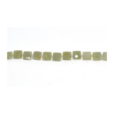 Aquamarine Faceted Square 8-9mm EACH BEAD