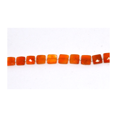 Carnelian Faceted Square 8-9mm EACH BEAD