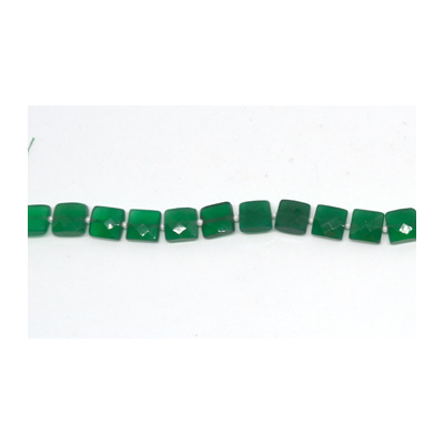 Green Onyx Faceted Square 9-10mm EACH BEAD