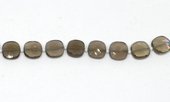 Smokey Quartz Faceted Cushion 9mm EACH BEAD-beads incl pearls-Beadthemup