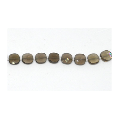 Smokey Quartz Faceted Cushion 9mm EACH BEAD