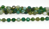Green Agate fac.Energy bar cut 10mm str 33 beads-beads incl pearls-Beadthemup