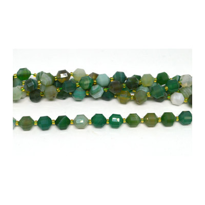 Green Agate fac.Energy bar cut 10mm str 33 beads