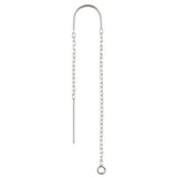 Sterling Silver U-Threader Cable 40mm Chain incl ring pair-findings-Beadthemup