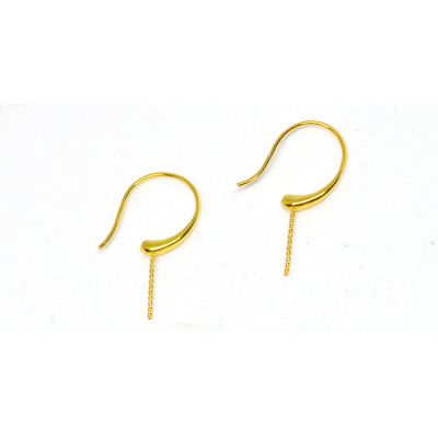 Gold plate Sterling Silver Vermeil sheppard 18mm with pin PAIR