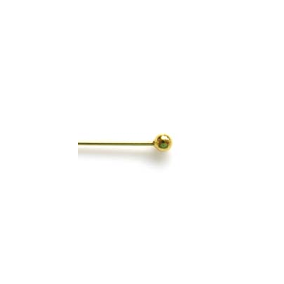 Gold plate Sterling Silver vermeil headpin ball 0.7mmx75mm 10 pack
