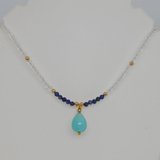 Moonstone necklace kit Amazonite and Lapis Lazuli-kits-Beadthemup