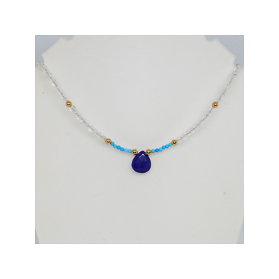 Moonstone necklace kit Lapis Lazuli and Turquoise