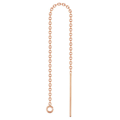 14k ROSE gold filled  Threader Cable chain pair
