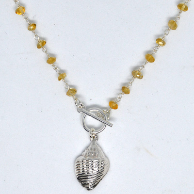 Sterling silver Gemstone Necklace Citrine