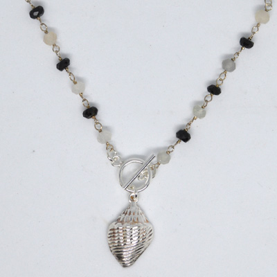 Sterling silver Gemstone Necklace Spinel & Moonstone