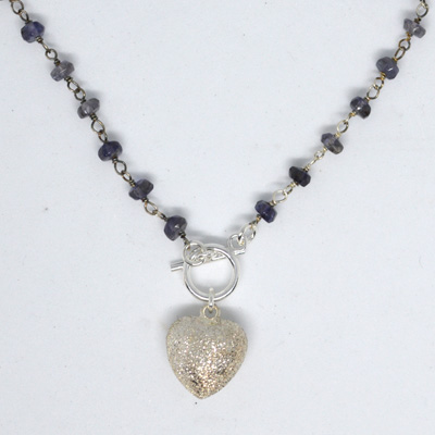 Sterling silver Gemstone Necklace Iolite