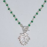 Sterling silver Gemstone Necklace Green Onyx-kits-Beadthemup