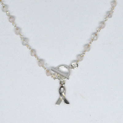 Sterling silver Gemstone Necklace Rose Quartz