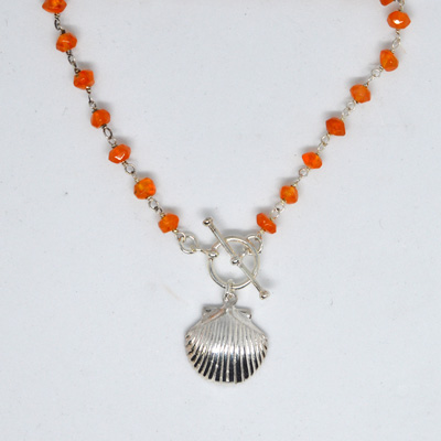 Sterling silver Gemstone Necklace Carnelian