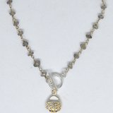 Sterling silver Gemstone Necklace Labradorite-kits-Beadthemup
