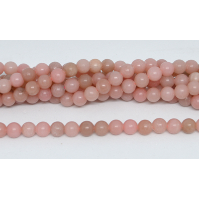 Pink Opal (China) polished Round 6mm str 58 beads