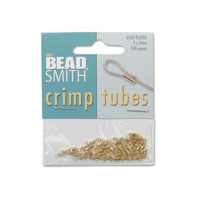 Gold plate Base Crimp 2x2mm 100pk