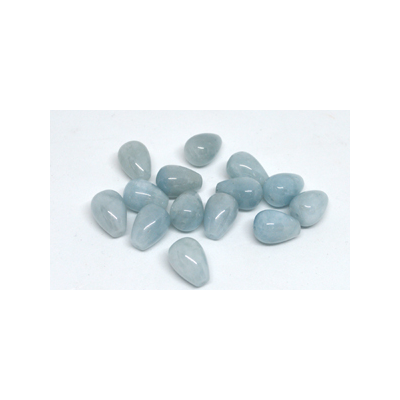 Aquamarine polished Teardrop 10x14mm PAIR