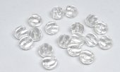 Clear quartz curved Carved round 12mm EACH BEAD-beads incl pearls-Beadthemup