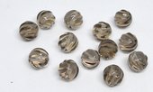 Smokey quartz curved Carved round 12mm EACH BEAD-beads incl pearls-Beadthemup