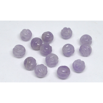 Lavener Amethyst Cured Carved round 12mm Each BEAD