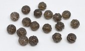 Smokey quartz Rose Carved Round 10mm EACH-beads incl pearls-Beadthemup