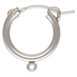 Sterling silver 2.3x15mm Hoop with ring pair-findings-Beadthemup