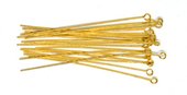 Gold Plated Base Eyepin 60mm 10pairs-findings-Beadthemup