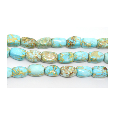 Blue Impression Jasper Dyed Nugget 12x16mm bead EACH