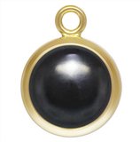 14k gold filled 6mm Imitation Onyx Bezel 1 pack-beads incl pearls-Beadthemup