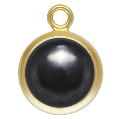 14k gold filled 6mm Imitation Onyx Bezel 1 pack