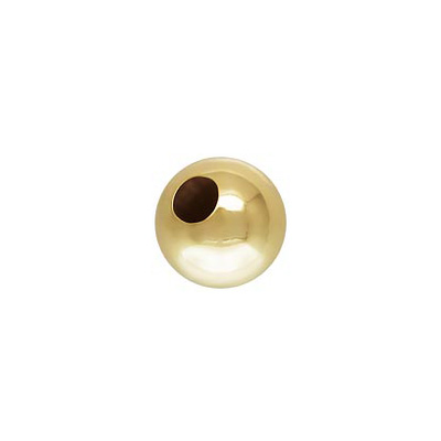 9k Gold 4mm bead round 1.0mm hole EACH piece