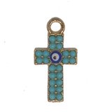 Base Metal Pendant Evil Eye Cross 12x23mm 2 pack-findings-Beadthemup