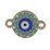 Base Metal Connector Evil Eye round 19x11mm 2 pack
