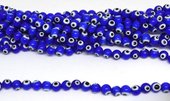 Evil Eye Glass bead round 8mm Blue 48 beads-beads incl pearls-Beadthemup