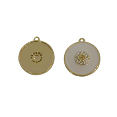 Gold Plated enamel Pendant 14x12mm 2 PACK