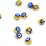 Evil Eye Glass gold plated bead mid blue 5mm 10 pack