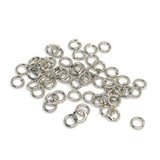Silver colour plate Base Jump Ring 4mm 50 pack-findings-Beadthemup