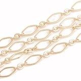 Brass 18K Gold Plated Chain 9x4.5x0.4mm Per 50cm-findings-Beadthemup