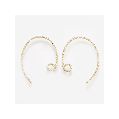 Brass 18K Gold Plated Earwire 21x12x1mm 4 PAIR