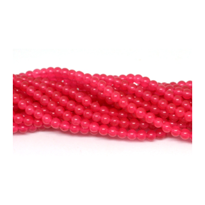 Jade Dyed Rose Red 4mm strand 92 beads