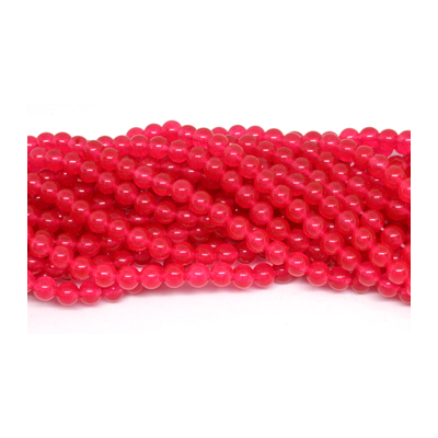 Jade Dyed Rose Red 6mm strand 62 beads